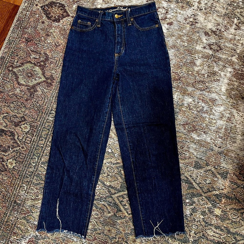 Cropped Cut Off Straight Jeans
